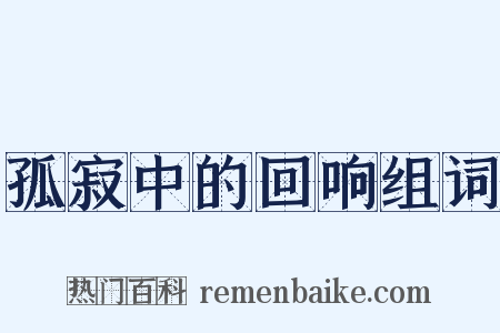 孤寂中的回响组词是什么意思的图片